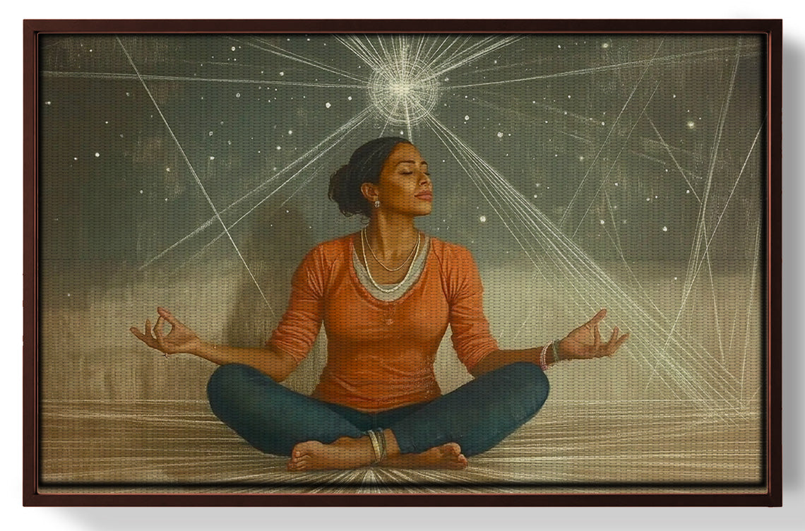 Black Woman Yoga Light African American wall art view 31