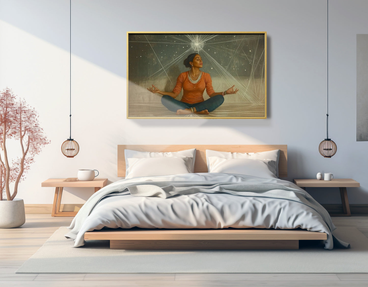 Black Woman Yoga Light African American wall art view 39