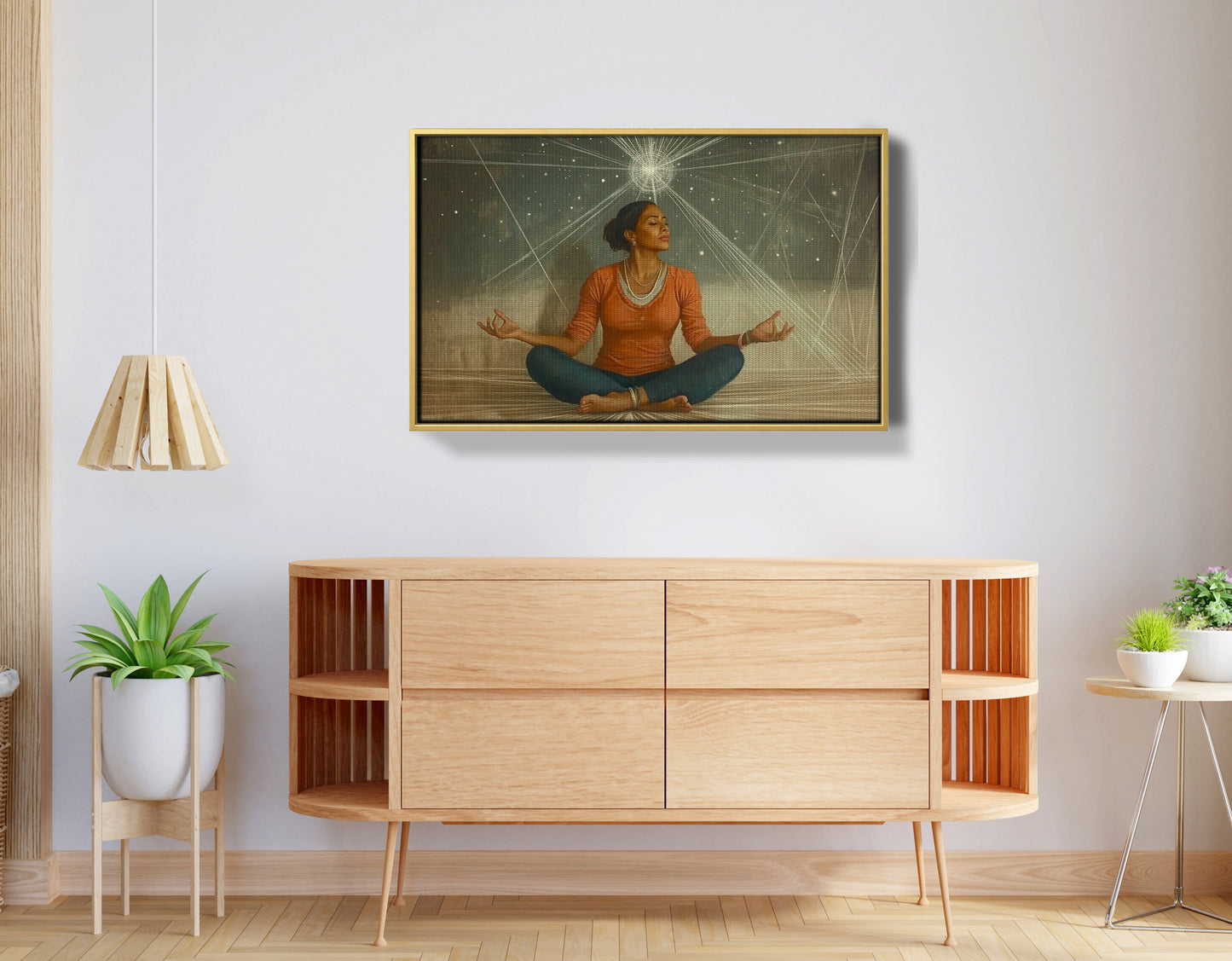 Black Woman Yoga Light African American wall art view 38