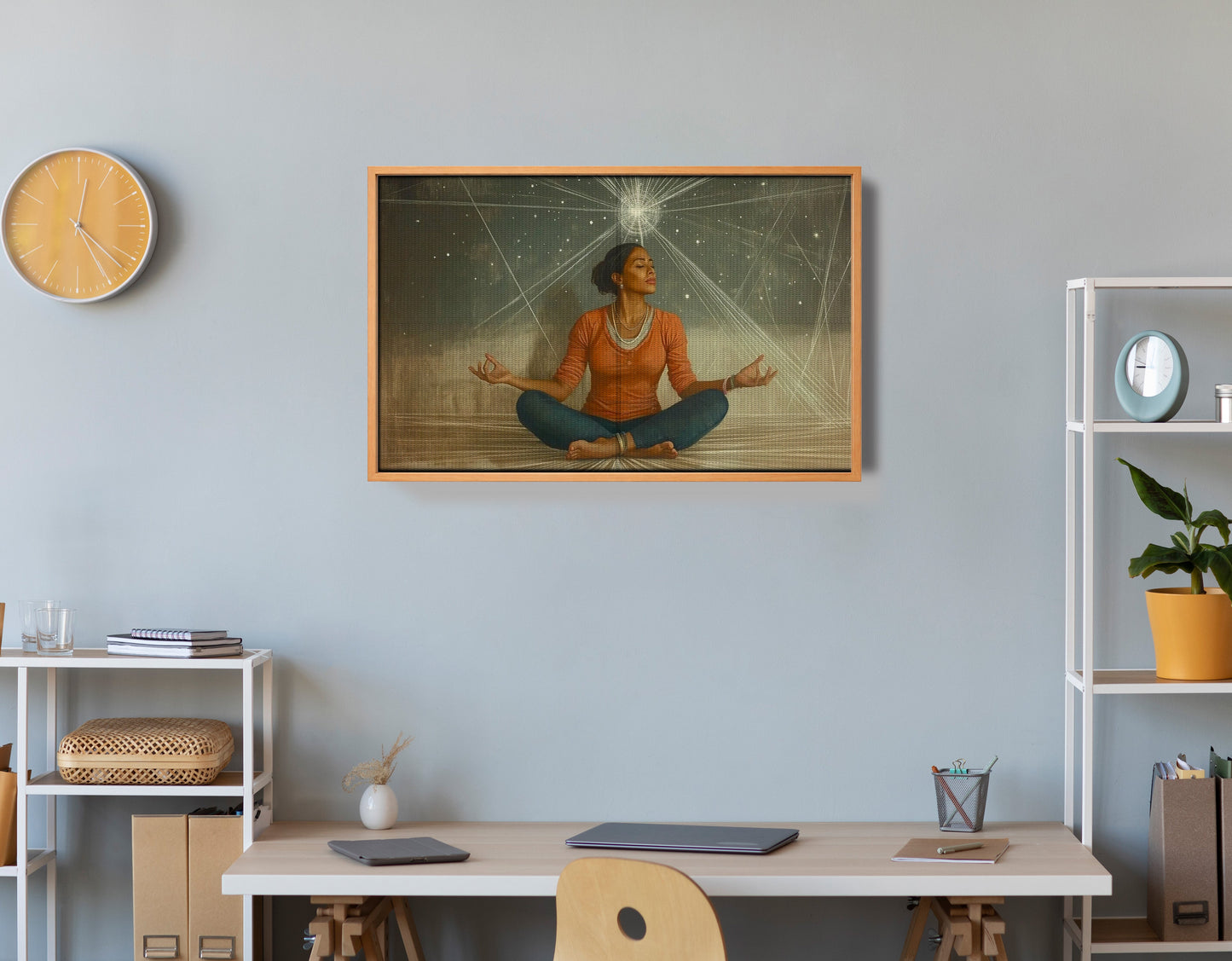 Black Woman Yoga Light African American wall art view 48