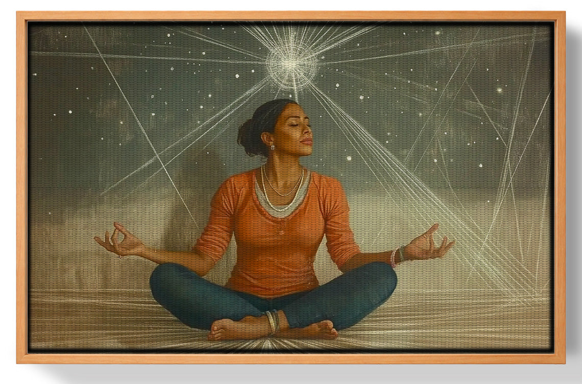 Black Woman Yoga Light African American wall art view 43