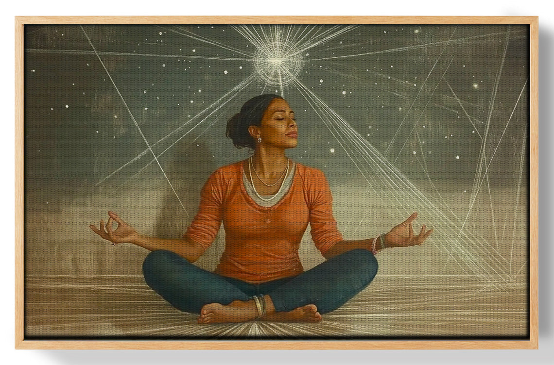 Black Woman Yoga Light African American wall art view 49