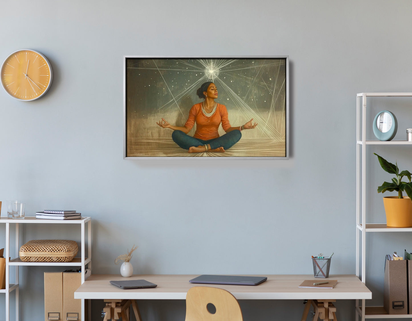 Black Woman Yoga Light African American wall art view 60