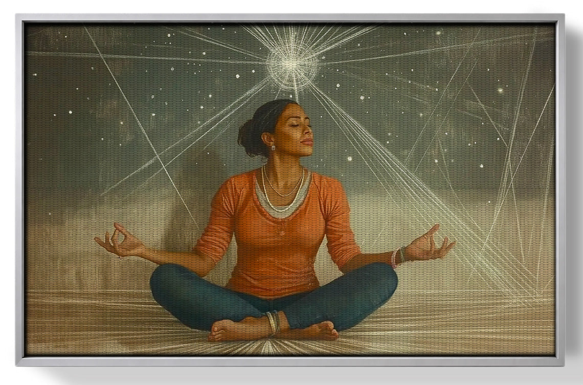 Black Woman Yoga Light African American wall art view 55