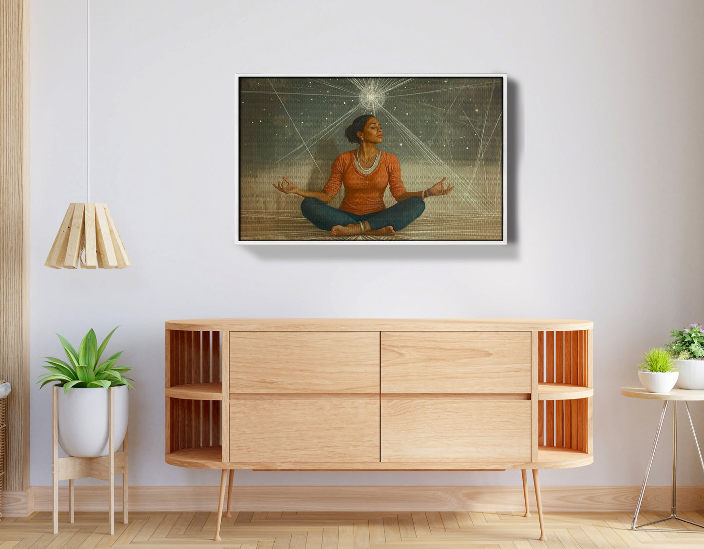 Black Woman Yoga Light African American wall art view 62