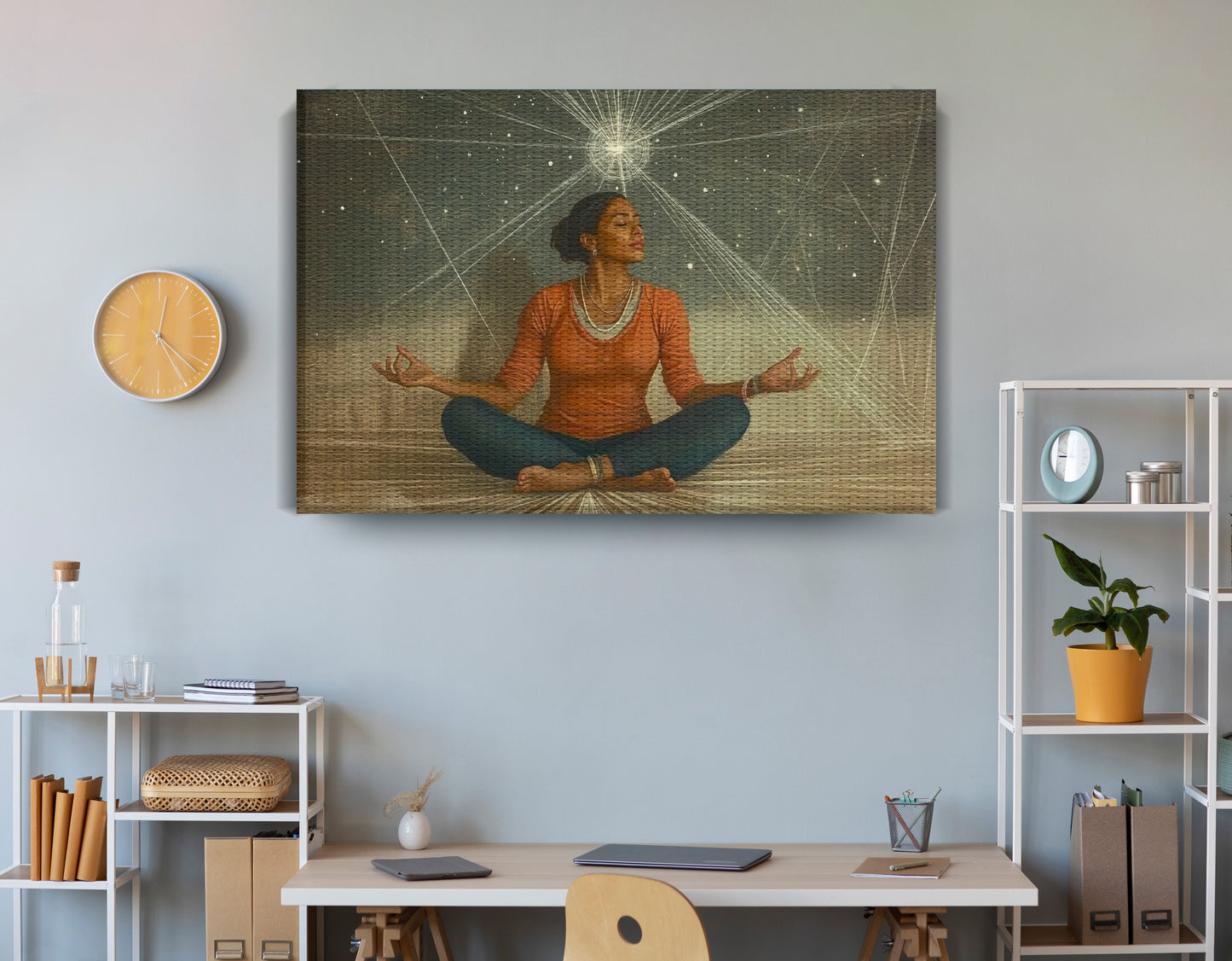 Black Woman Yoga Light African American wall art view 18