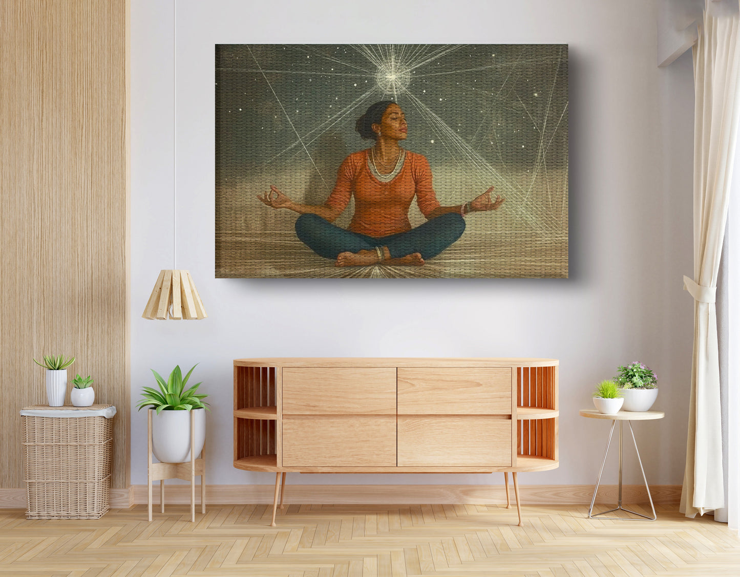 Black Woman Yoga Light African American wall art view 14
