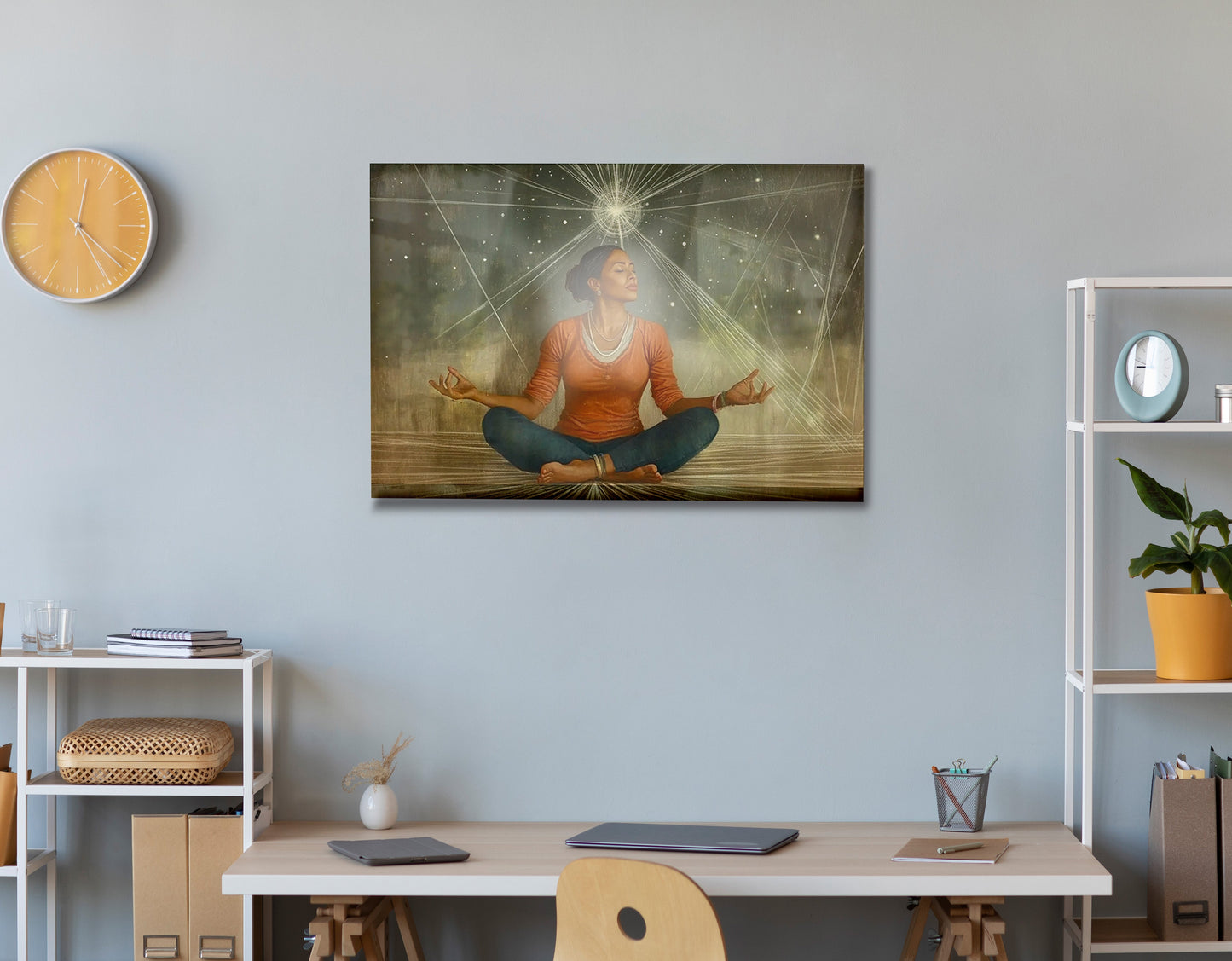 Black Woman Yoga Light African American wall art view 24
