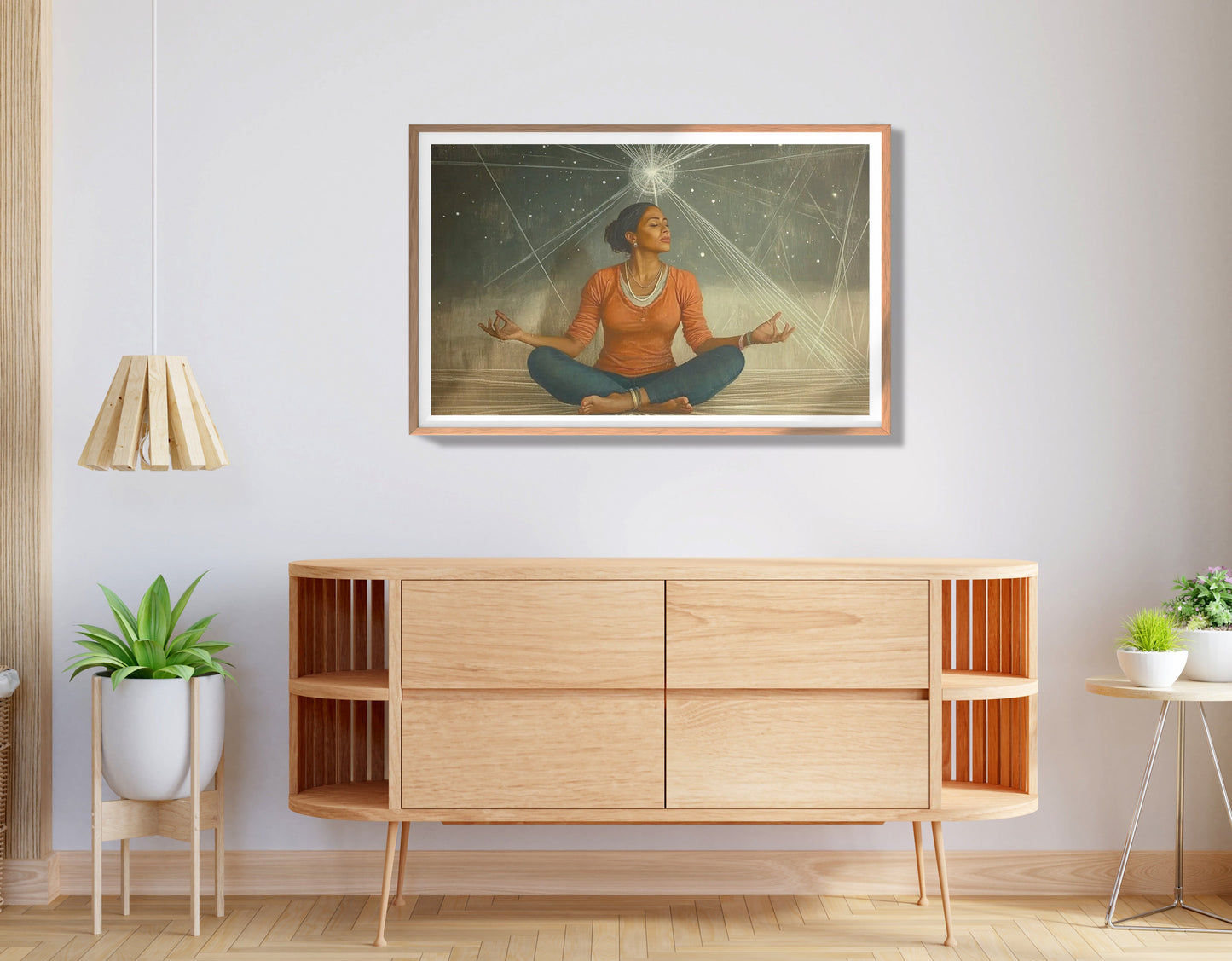 Black Woman Yoga Light African American wall art view 80