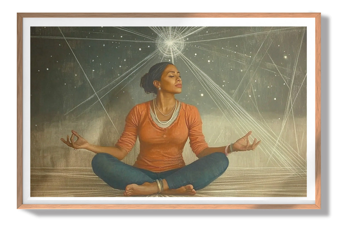 Black Woman Yoga Light African American wall art view 79