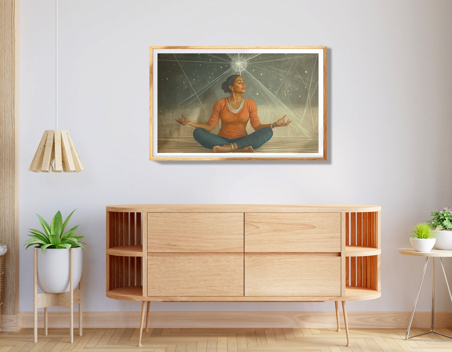 Black Woman Yoga Light African American wall art view 74