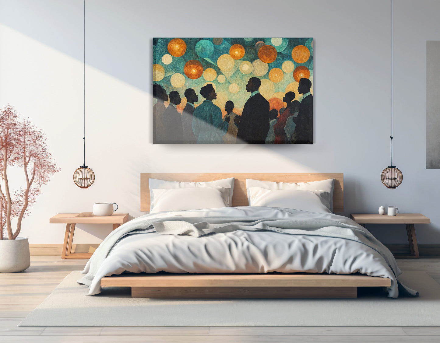 Black Community Celebration Black culture wall art displayed as bedroom wall decor