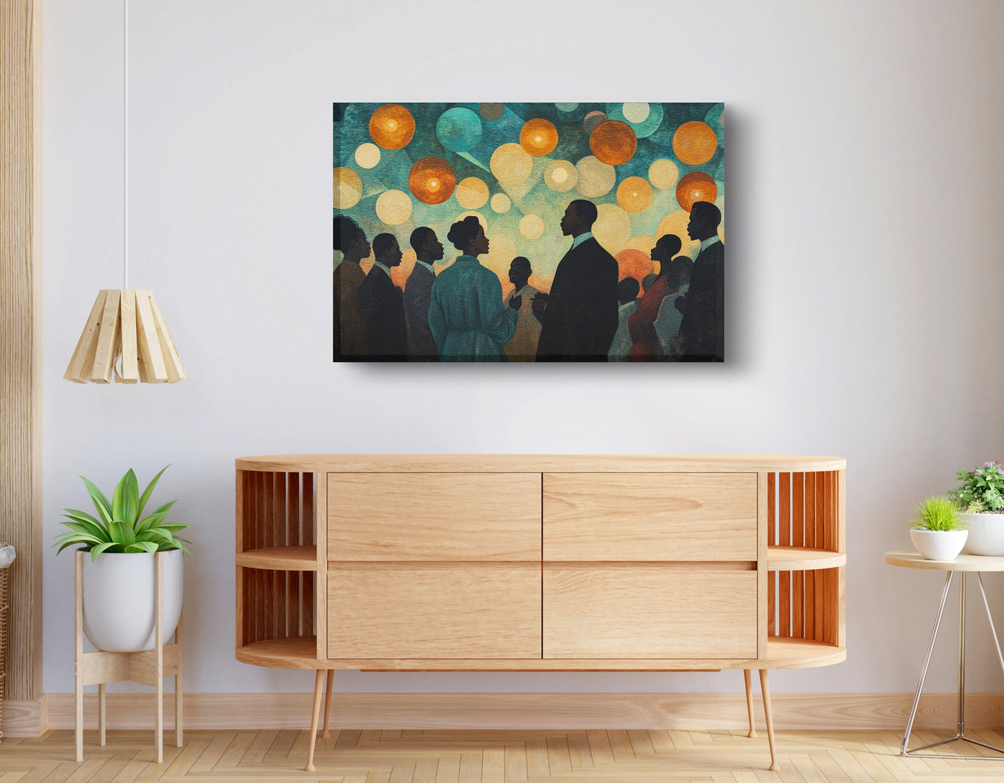 Black Community Celebration Black culture wall art displayed as living room wall decor