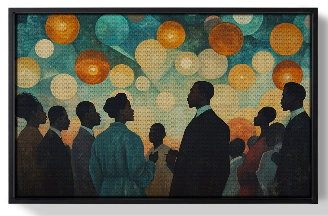 Framed Black Community Celebration Black culture wall art for home decor