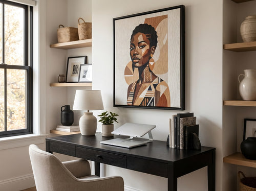 African American Dining Room Wall Art Ideas: Home office or creative corner