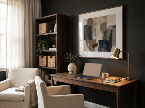 African American Framed Wall Art for Elegant Interiors: Home office or creative corner