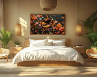 African American fantasy artwork with golden mermaid tail