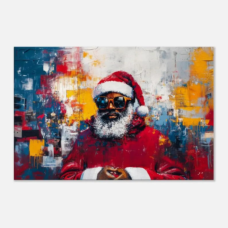 African American artwork featuring a modern Black Santa in street style.
