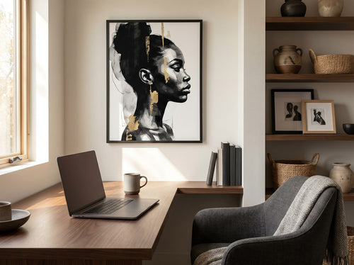 African American Wall Art for Living Room Decor: Home office or creative corner