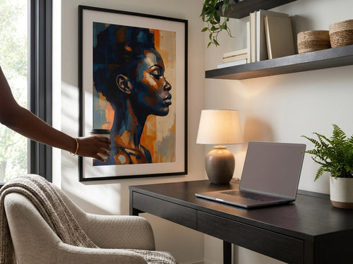African American Wall Art for Living Room Styling: Home office or creative corner