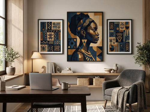 Afrocentric Canvas Prints for Living Rooms: Home office or creative corner