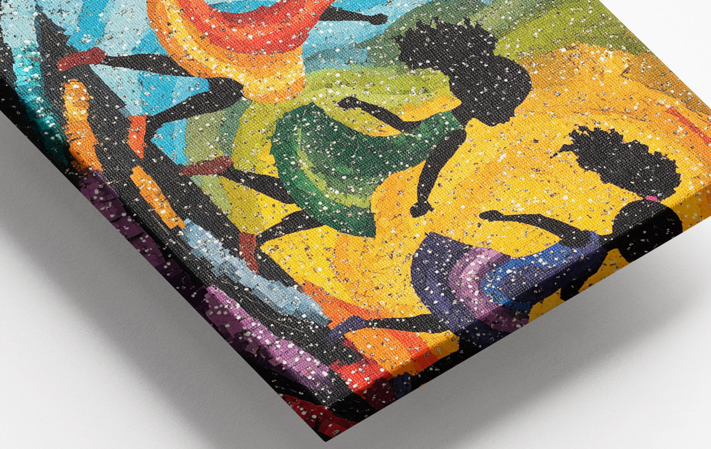 Close-up of Black Women Dancing Abstract Black woman wall art detail