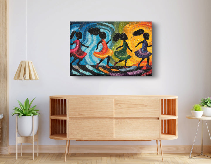 Black Women Dancing Abstract Wall Art