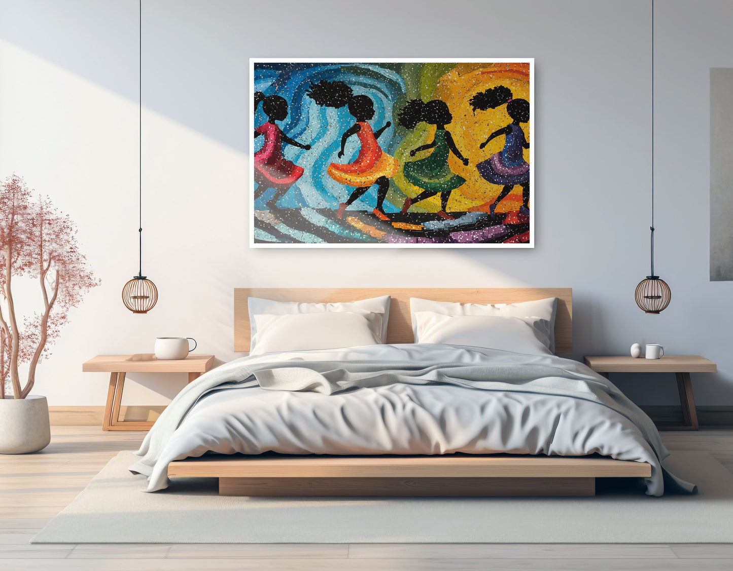 Black Women Dancing Abstract Black woman wall art artwork view