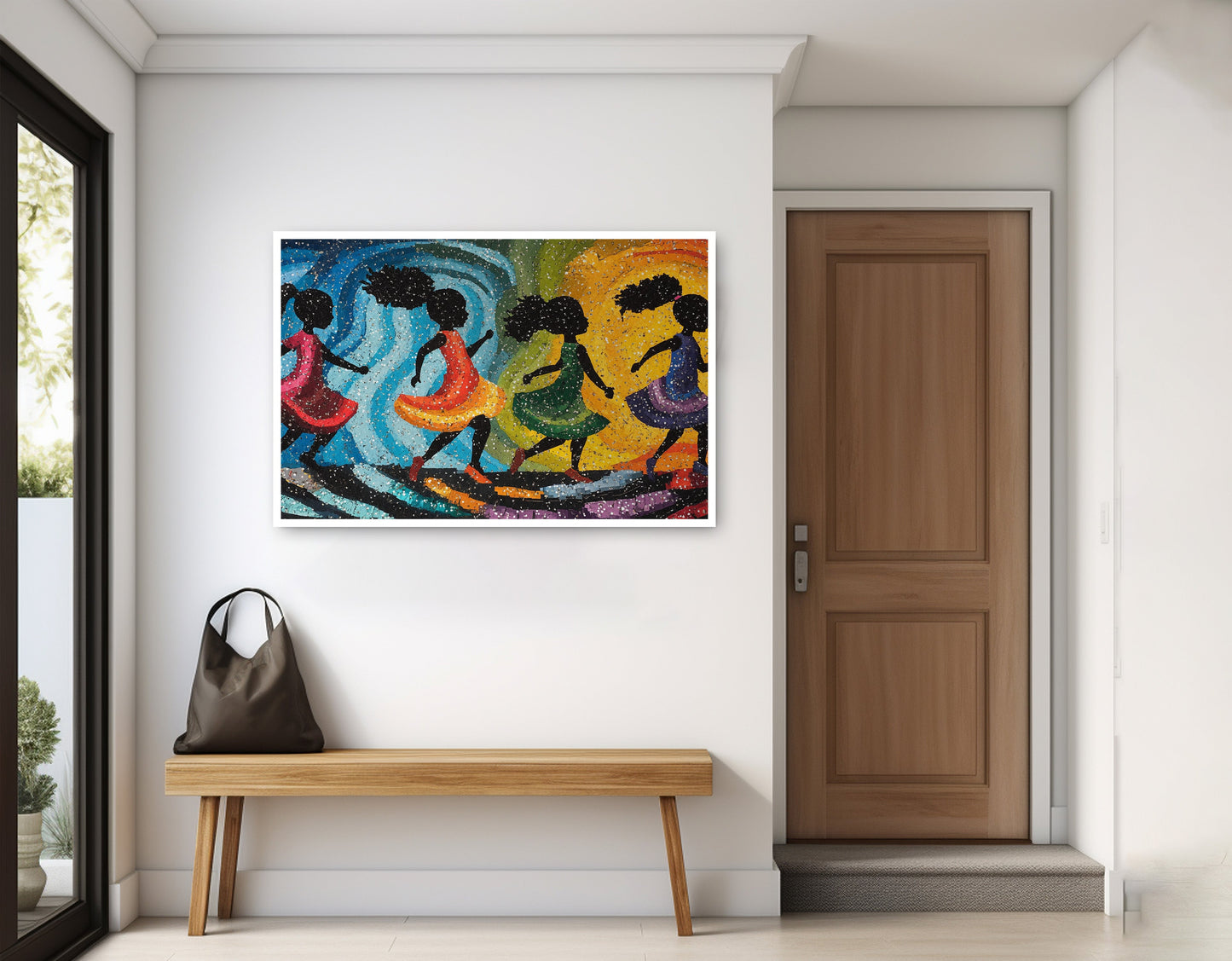 Black Women Dancing Abstract Black woman wall art home decor view