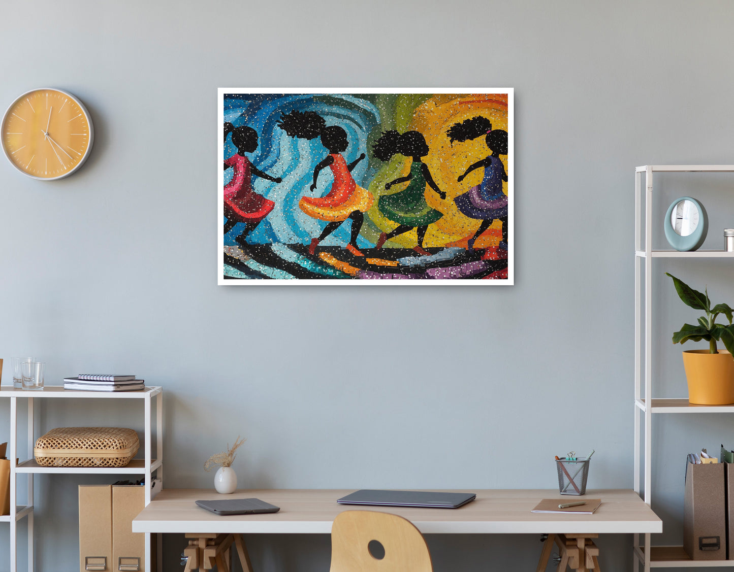 Black Women Dancing Abstract Black woman wall art print view