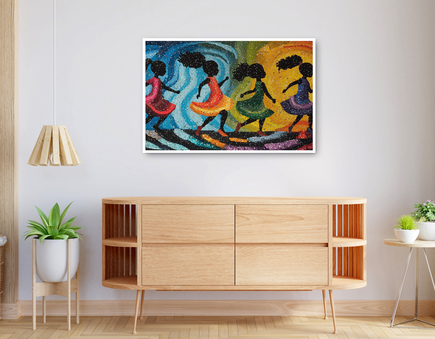 Alternate view of Black Women Dancing Abstract Black woman wall art canvas print