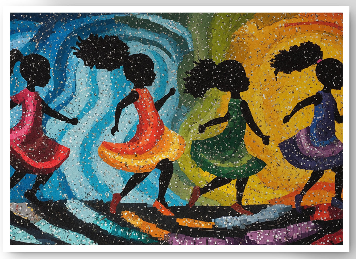 Black Women Dancing Abstract Black woman wall art canvas print by MoomZee Artwork