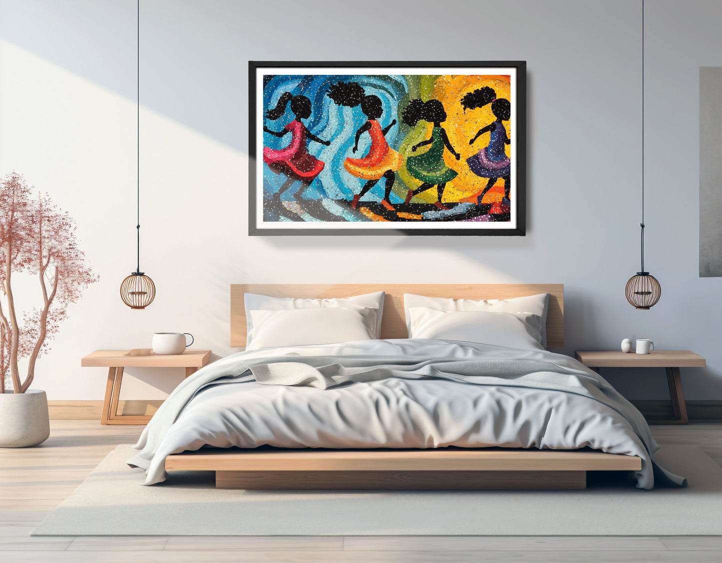 Black Women Dancing Abstract Black woman wall art view 69