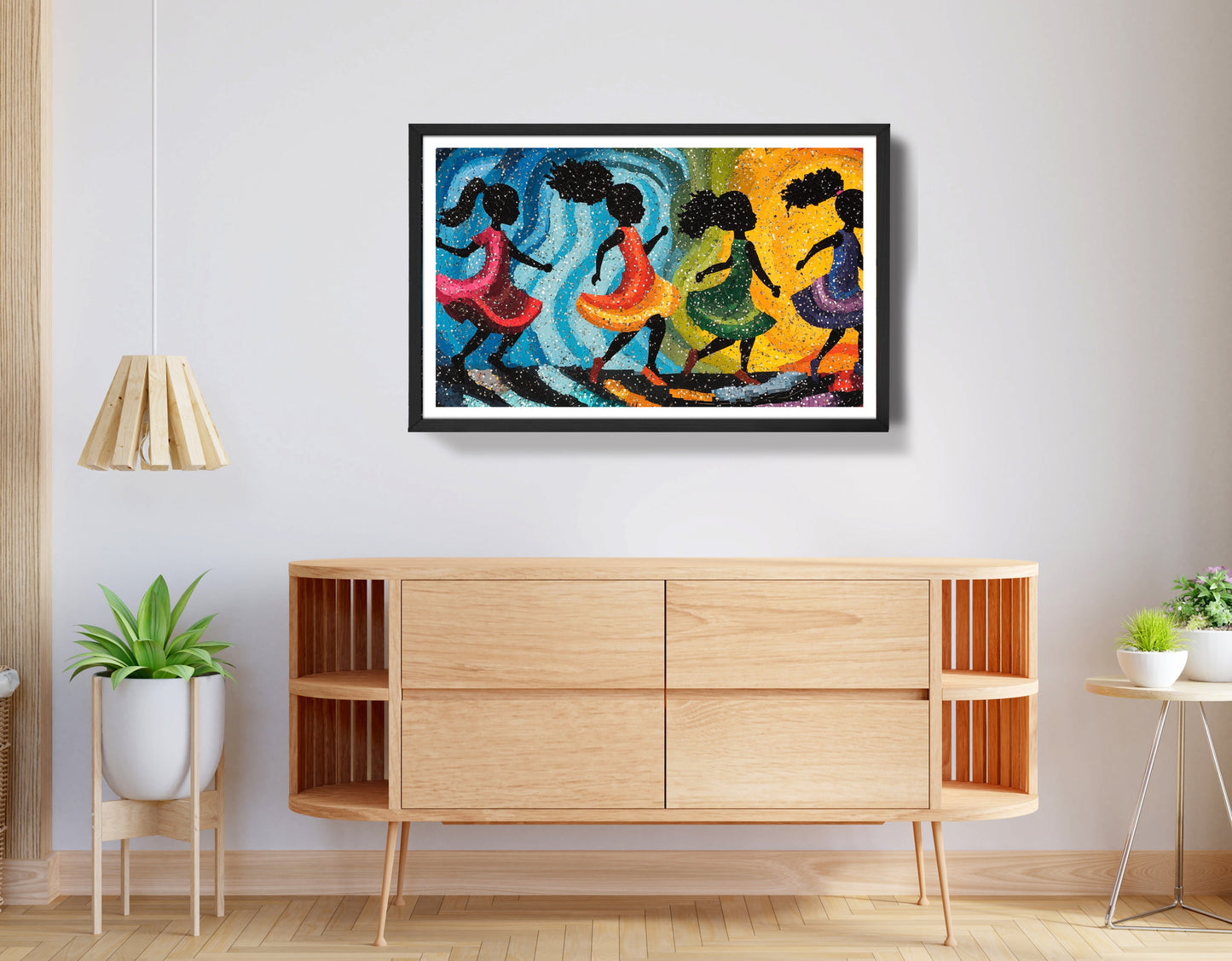 Black Women Dancing Abstract Black woman wall art view 68