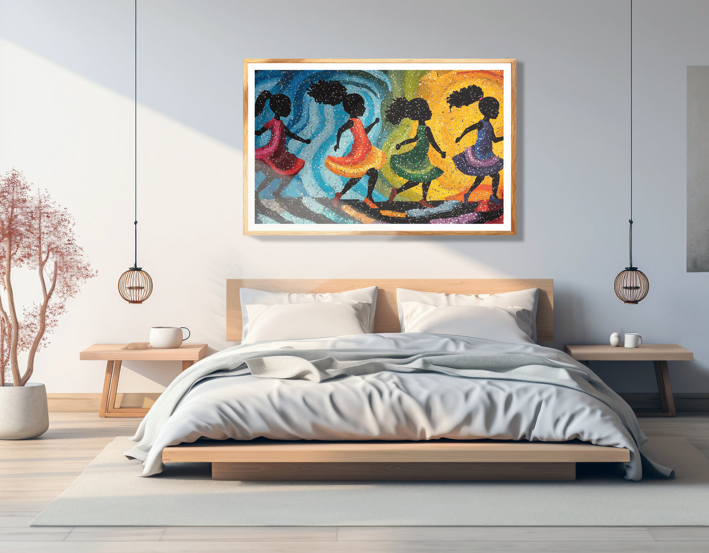 Black Women Dancing Abstract Black woman wall art view 75