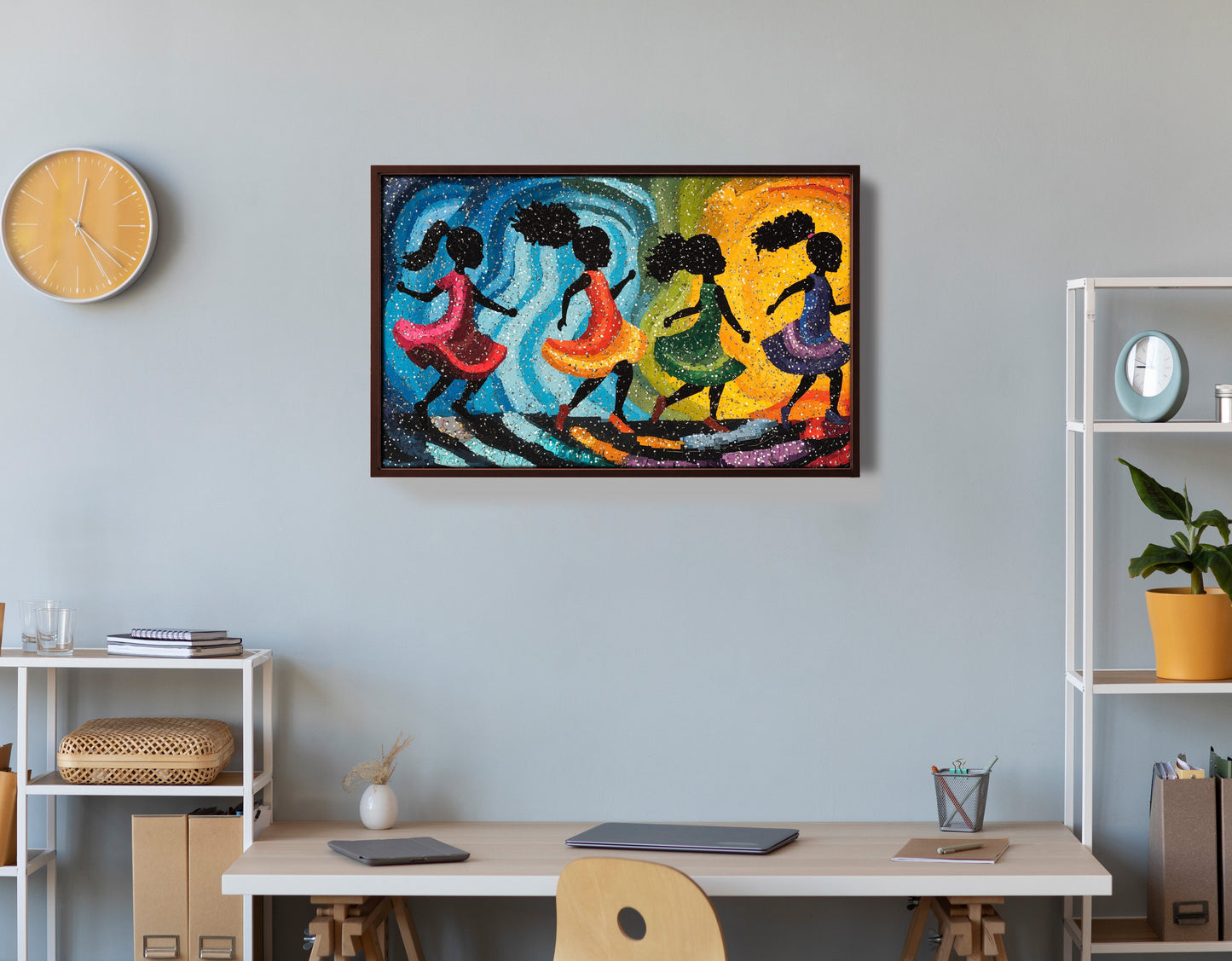 Black Women Dancing Abstract Black woman wall art view 36