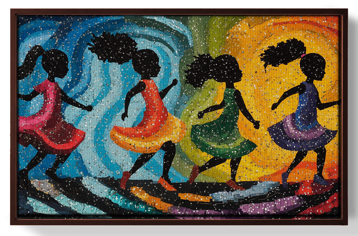 Black Women Dancing Abstract Black woman wall art view 31