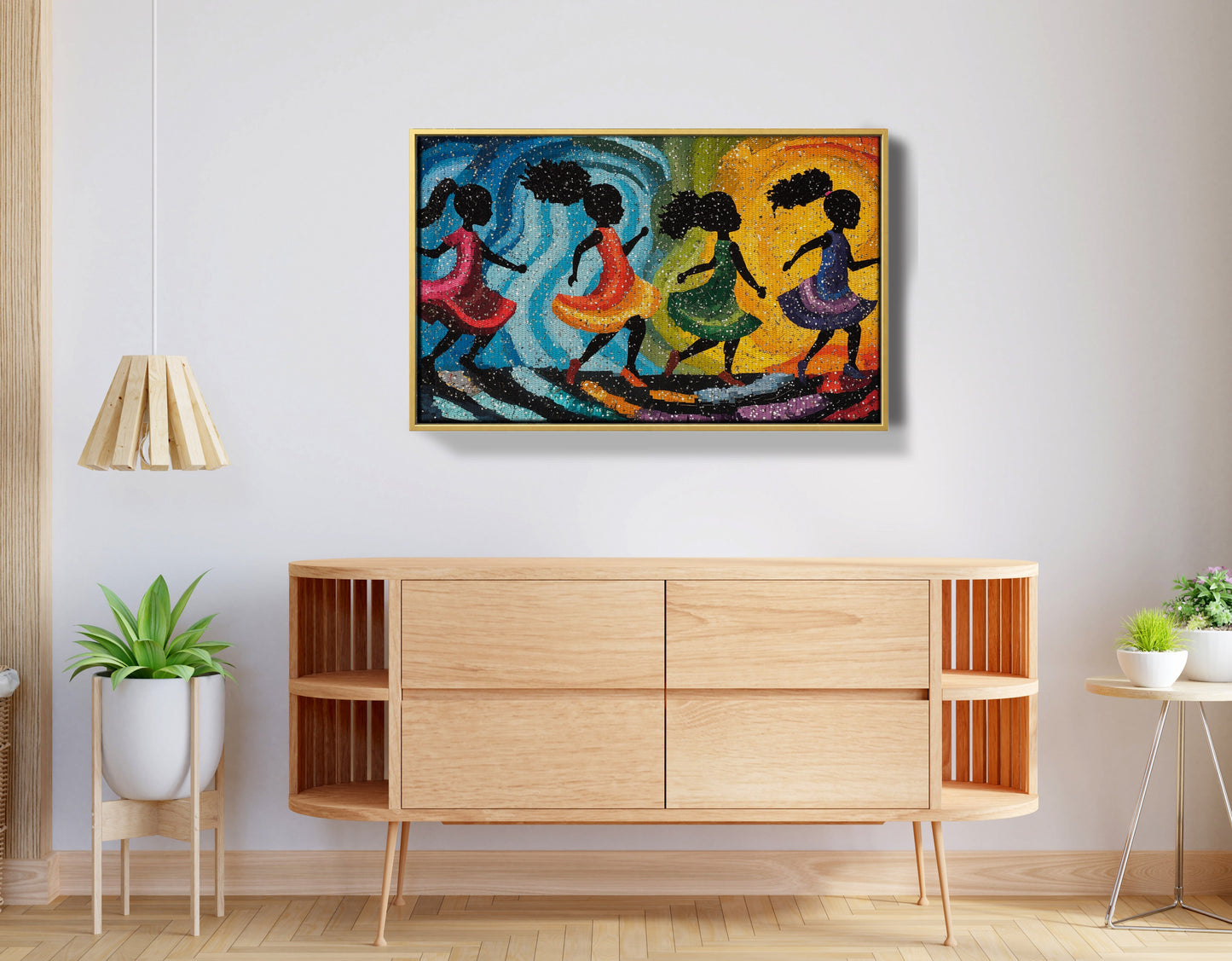 Black Women Dancing Abstract Black woman wall art view 38