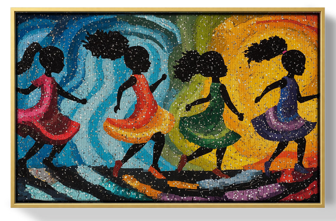 Black Women Dancing Abstract Black woman wall art view 37