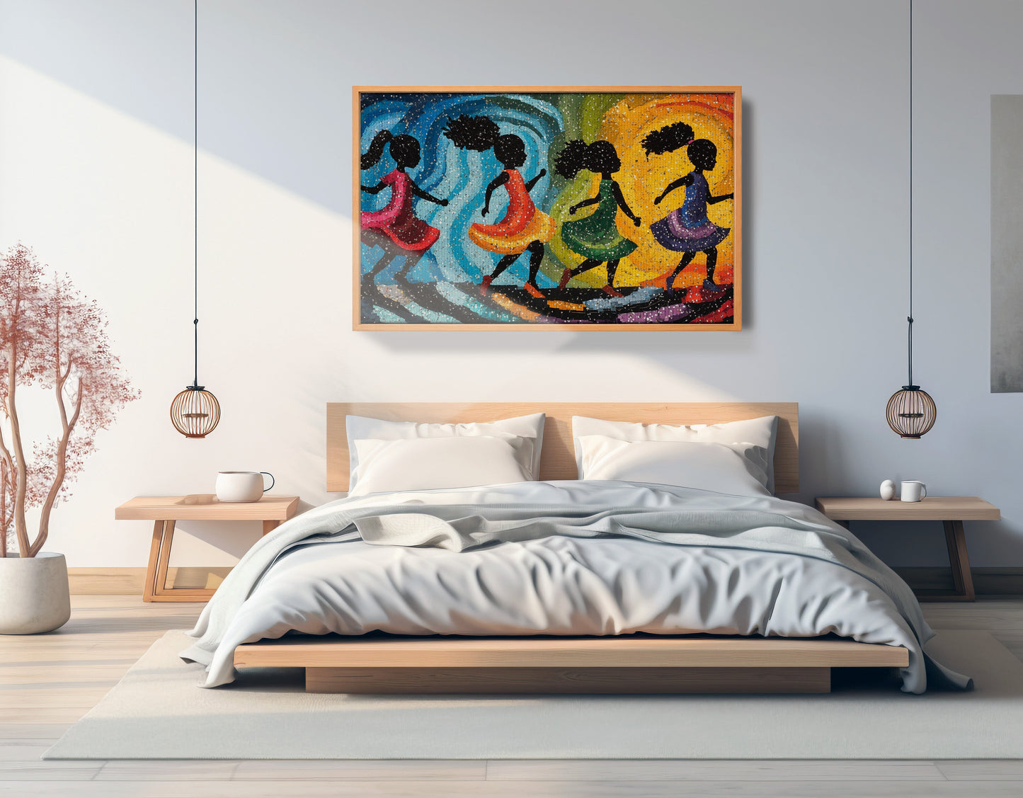 Black Women Dancing Abstract Black woman wall art view 45