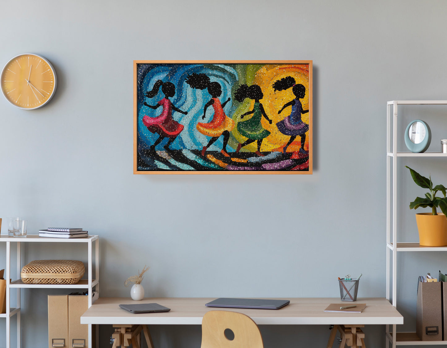 Black Women Dancing Abstract Black woman wall art view 48