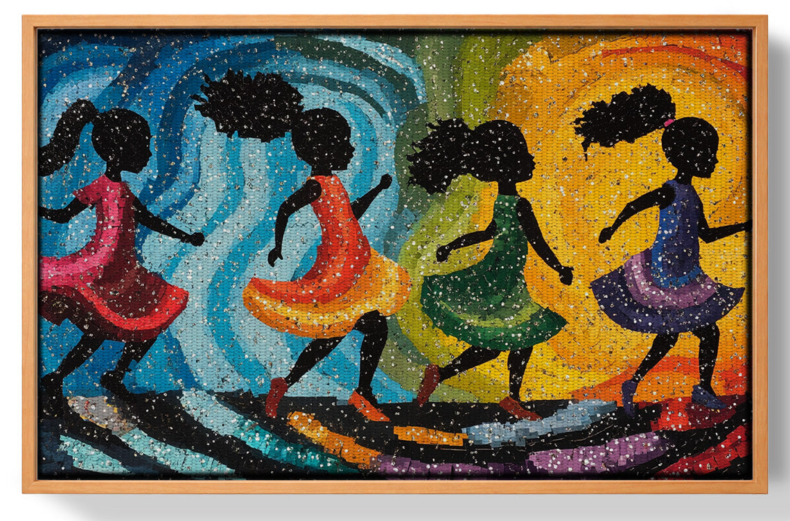 Black Women Dancing Abstract Black woman wall art view 43