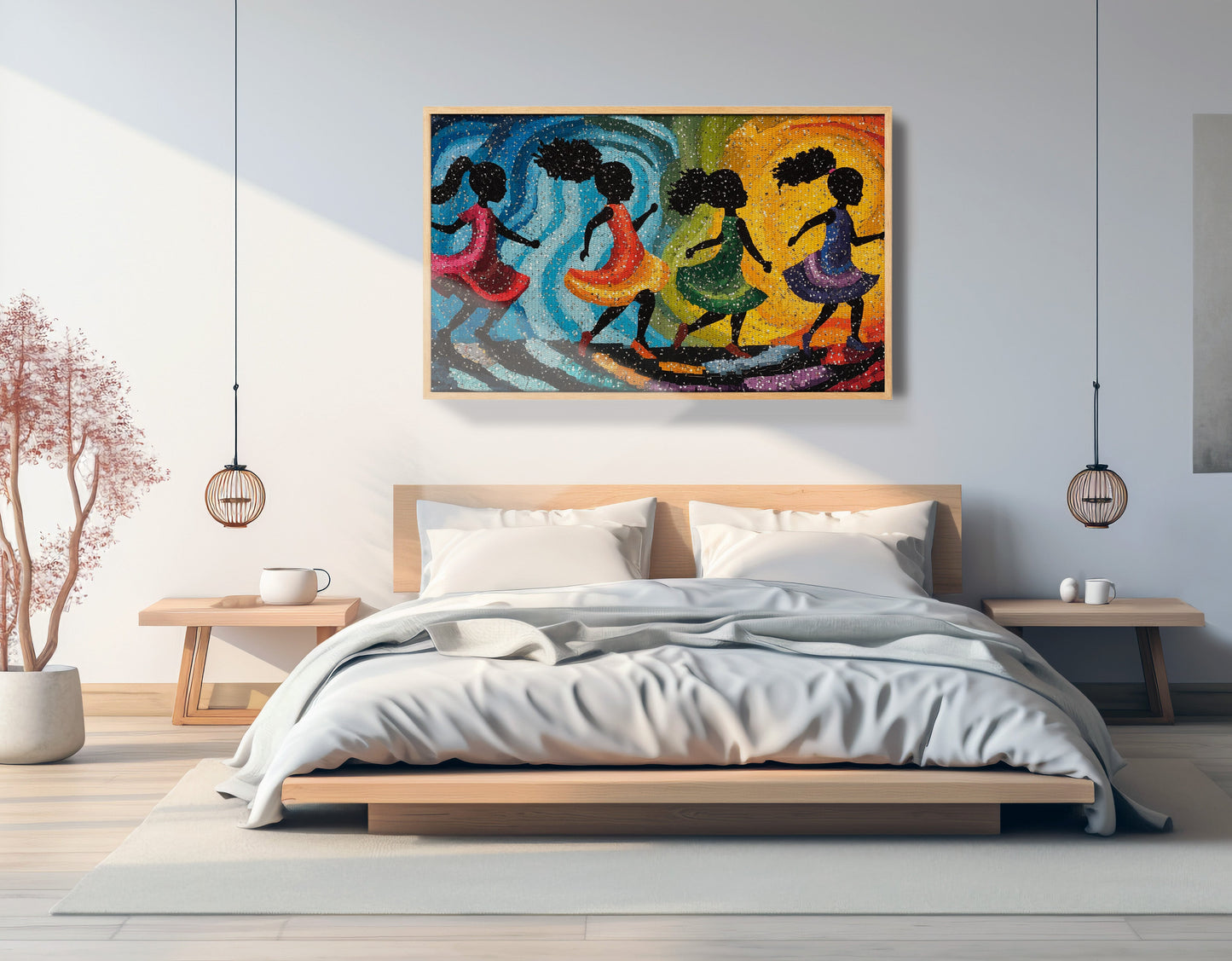 Black Women Dancing Abstract Black woman wall art view 51
