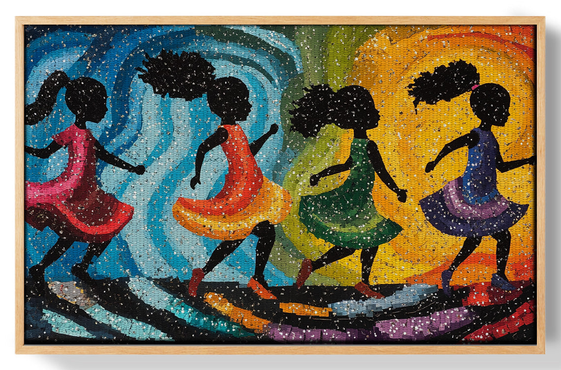 Black Women Dancing Abstract Black woman wall art view 49