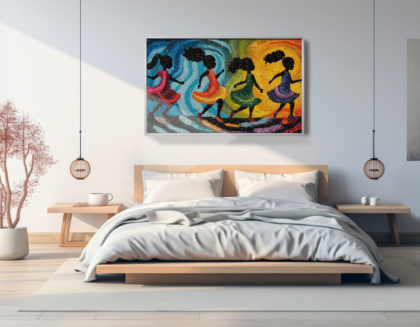 Black Women Dancing Abstract Black woman wall art view 57