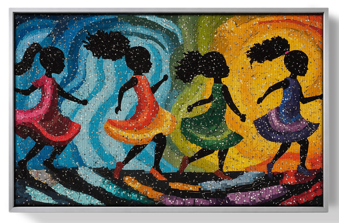 Black Women Dancing Abstract Black woman wall art view 55