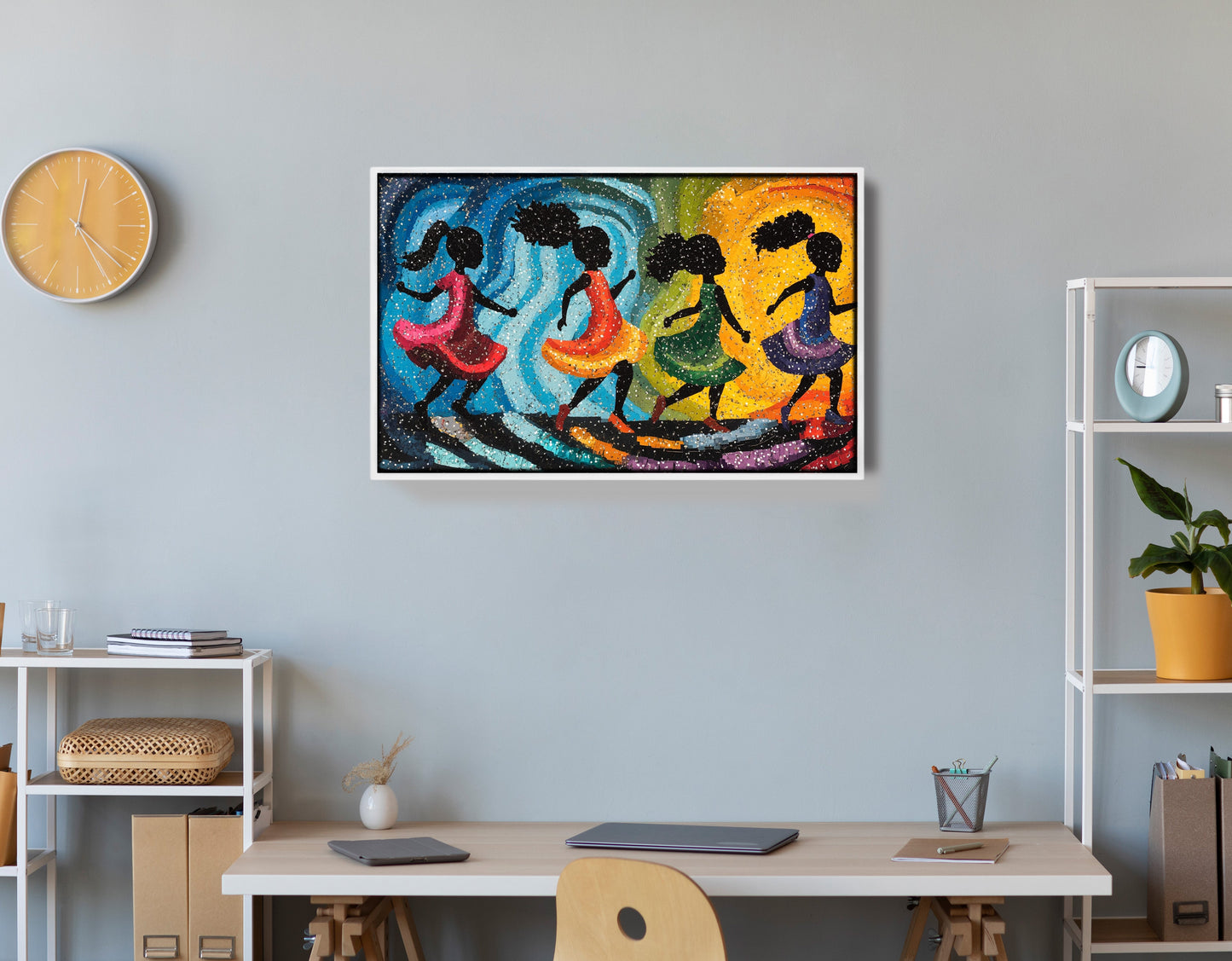 Black Women Dancing Abstract Black woman wall art view 66