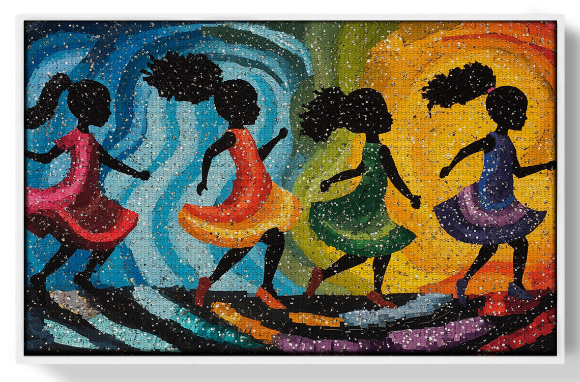 Black Women Dancing Abstract Black woman wall art view 61