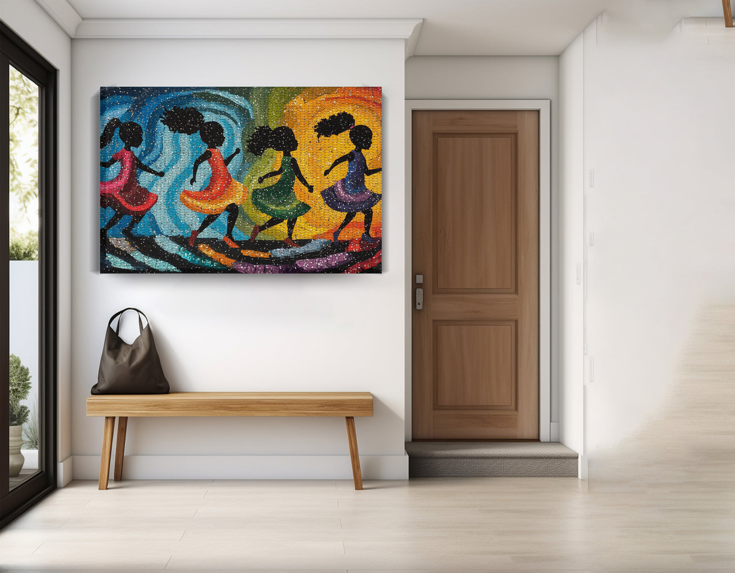 Black Women Dancing Abstract Black woman wall art view 17