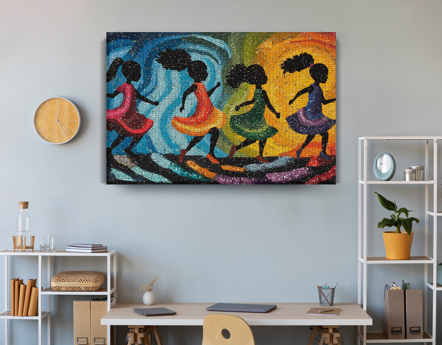 Black Women Dancing Abstract Black woman wall art view 18